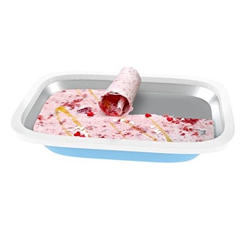 Rolled Ice Cream Maker - Anti-Griddle Plate with Spatulas for Homemade Roll Ice Cream, Gelato, Sorbet - Kitchen Gadgets by Classic Cuisine (Blue)