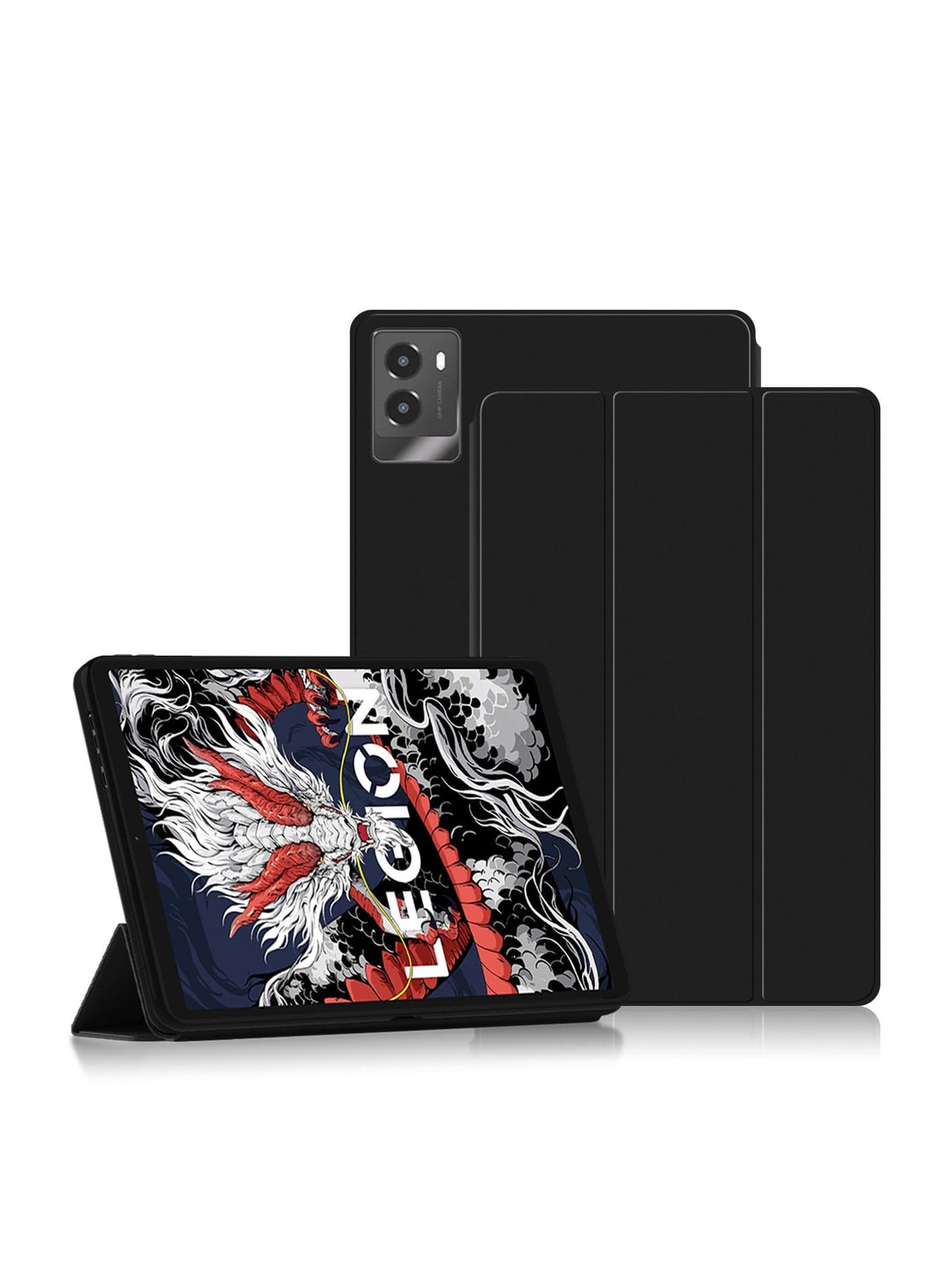 Compatible with 2024 Lenovo Savior Y700 three generations 8.8 gaming tablet protective case triple fold bracket shell, light hard back smart shell, with automatic sleep/wake function