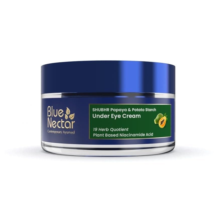 Blue Nectar Under Eye Cream for Dark Circles for Women Natural Niacinamide Cream from Papaya Potato Effective for Wrinkles Fine Lines Puffiness 18 Herbs 15gm