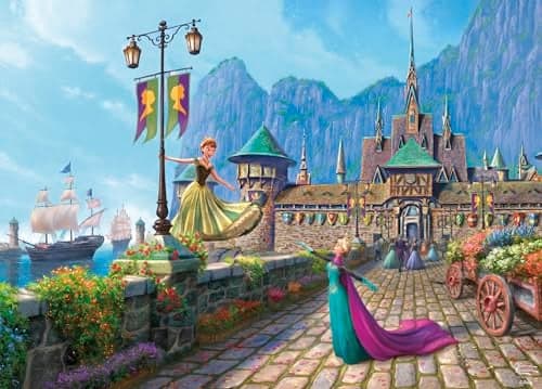 Ceaco Thomas Kinkade Disney Frozen Celebration in Arendalle 1000 Piece Jigsaw Puzzle