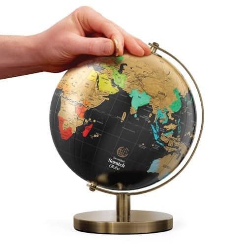 Luckies - Scratch Off World Globe | Interactive Globe Decor & Travel Decor | Large Scratch Map