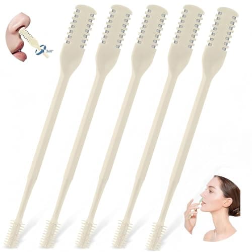 prgislew Nose Hair Trimmer 5 Pcs 2-in-1,2026 New Double Sided Nose Trimmer.Portable 360° Rotating Manual Nasal Hair Cutter for Men and Women, Manual Hair Remover for Home Travel Essentials