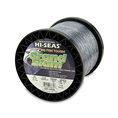 Hi-Seas Grand Slam Monofilament Line, 60 lb / 27.2 kg Test, .031 in / 0.80 mm Dia, Smoke Blue, 1680 yd / 1536 m