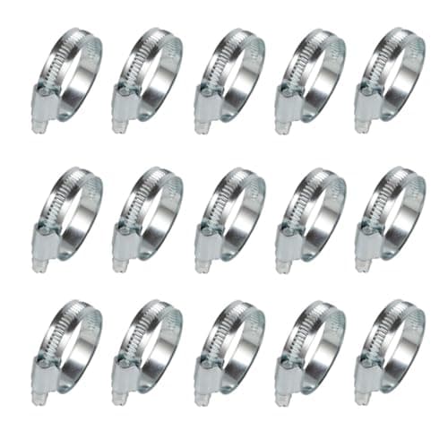 NEW DAFU (15 Pack) High Pressure Hose Clamp 1-1/10" to 2" Adjustable Worm Gear Drive Hose Clamps,304 Stainless Steel Band Tube Clamp for Fuel Injection Gas Line Fittings/Automotive,Family,Plumbing