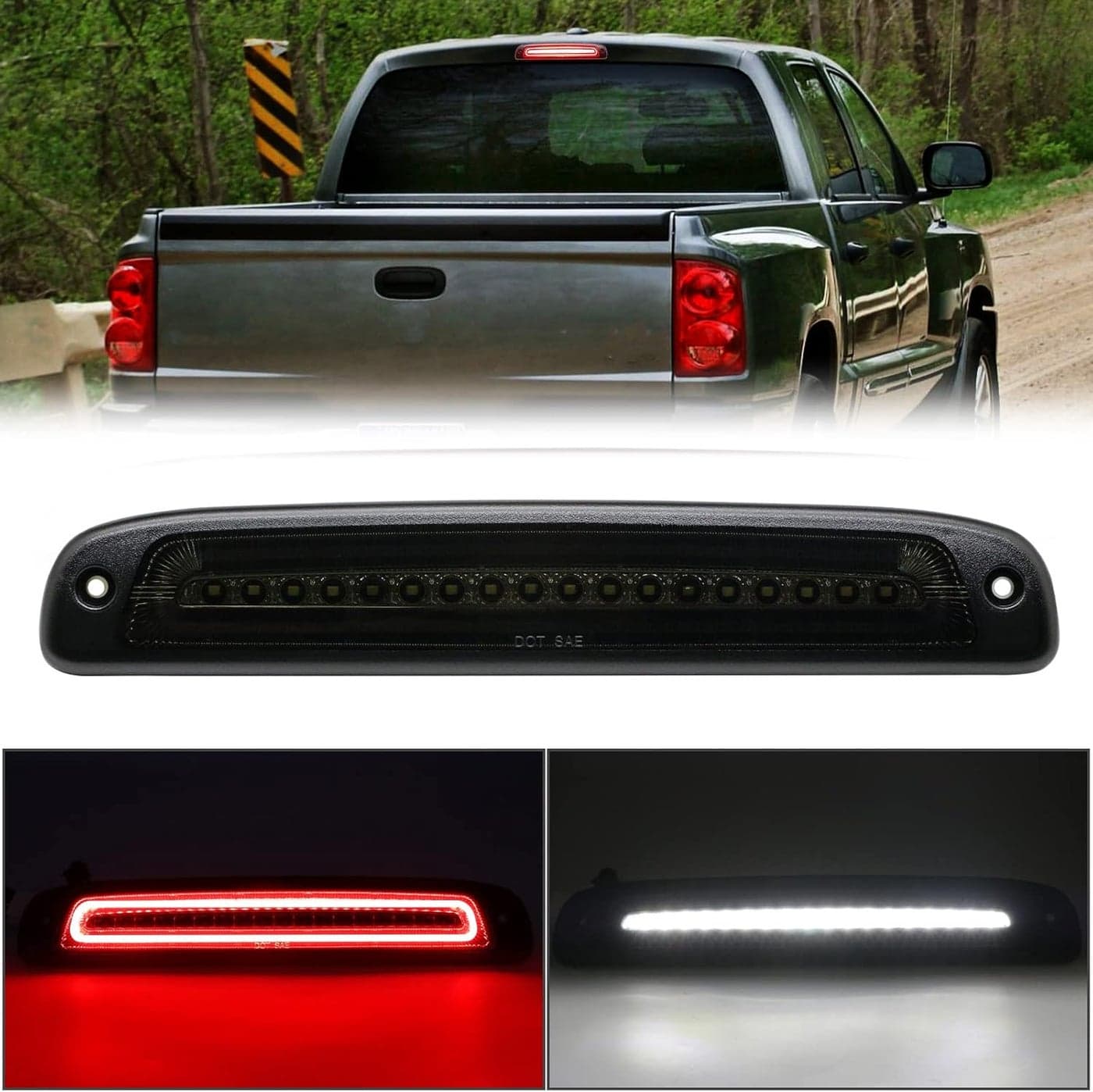 R&F Auto LED Third Brake Light for 1997-2011 Dakota - Smoked Lens