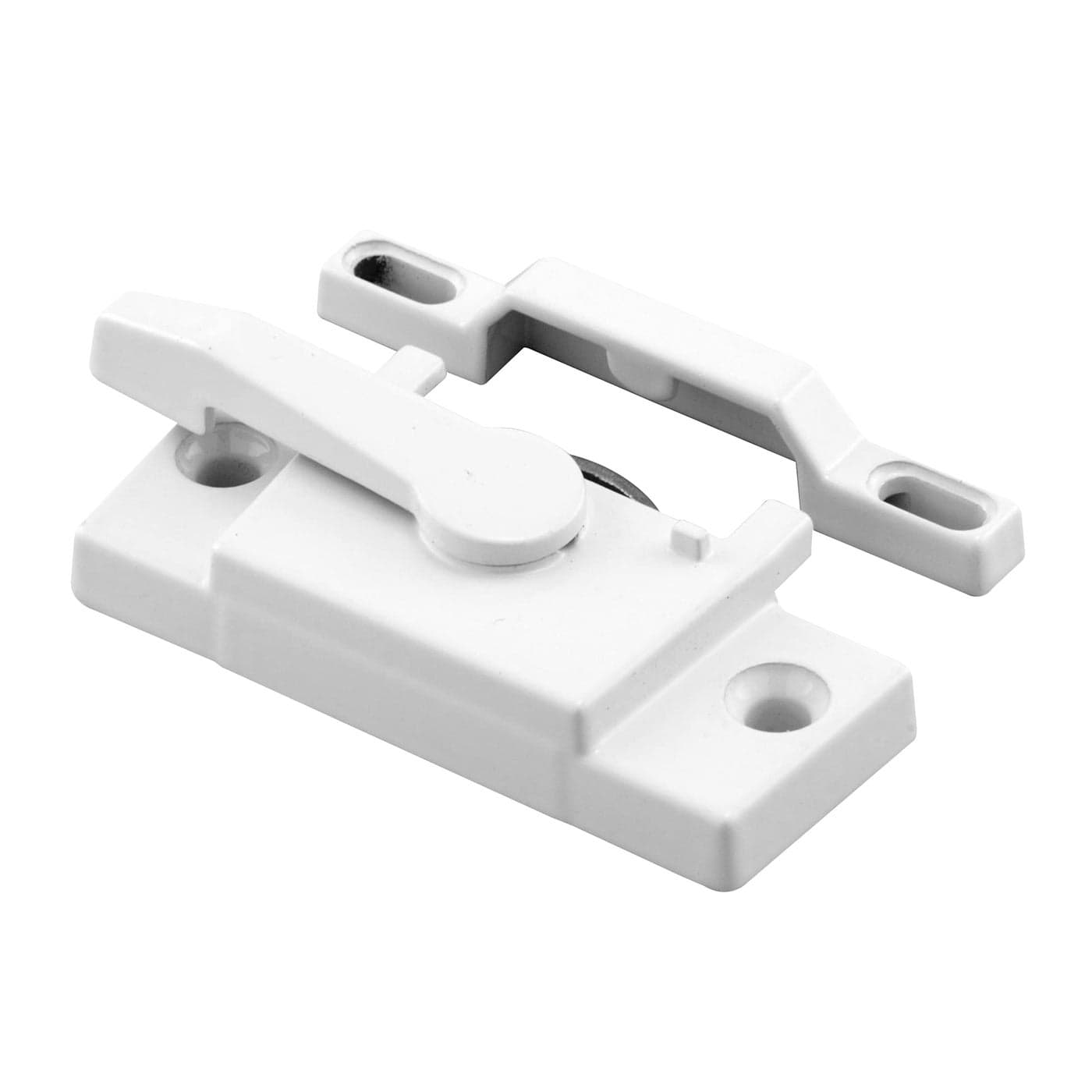 PrimeLine F 2744 Sash Lock Single Unit White Diecast Construction White Powder Coat w Enamel Finish Designed for both Single Double Hung Windows Single Pack