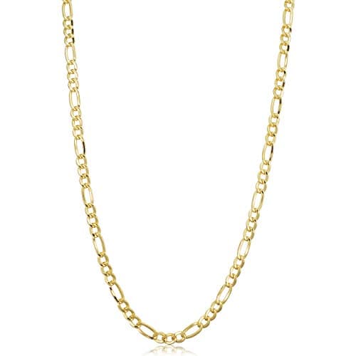 Kooljewelry Unisex Figaro Chain Necklace - 14k Gold Filled Solid Figaro Link Chain Necklace