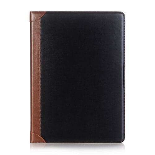 iPad Pro 1st 2nd (12.9 inch) Case, DMaos Vintage Book Synthetic Leather Stand Folio Smart Cover, Auto Sleep/Wake, Business Document Card Holder - Black