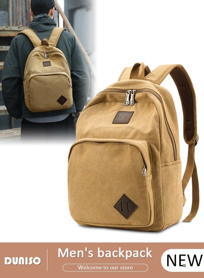Casual Canvas Multi-layer Backpack Large Capacity for Men Women,Lightweight Anti-Theft Tear-resistant Smell Free Travel Daypack,Comfortable Breathable Wear-resistant Laptop School Bag for High School College Student Teenager,Suitable for Outdoor Camping Excursion Hiking