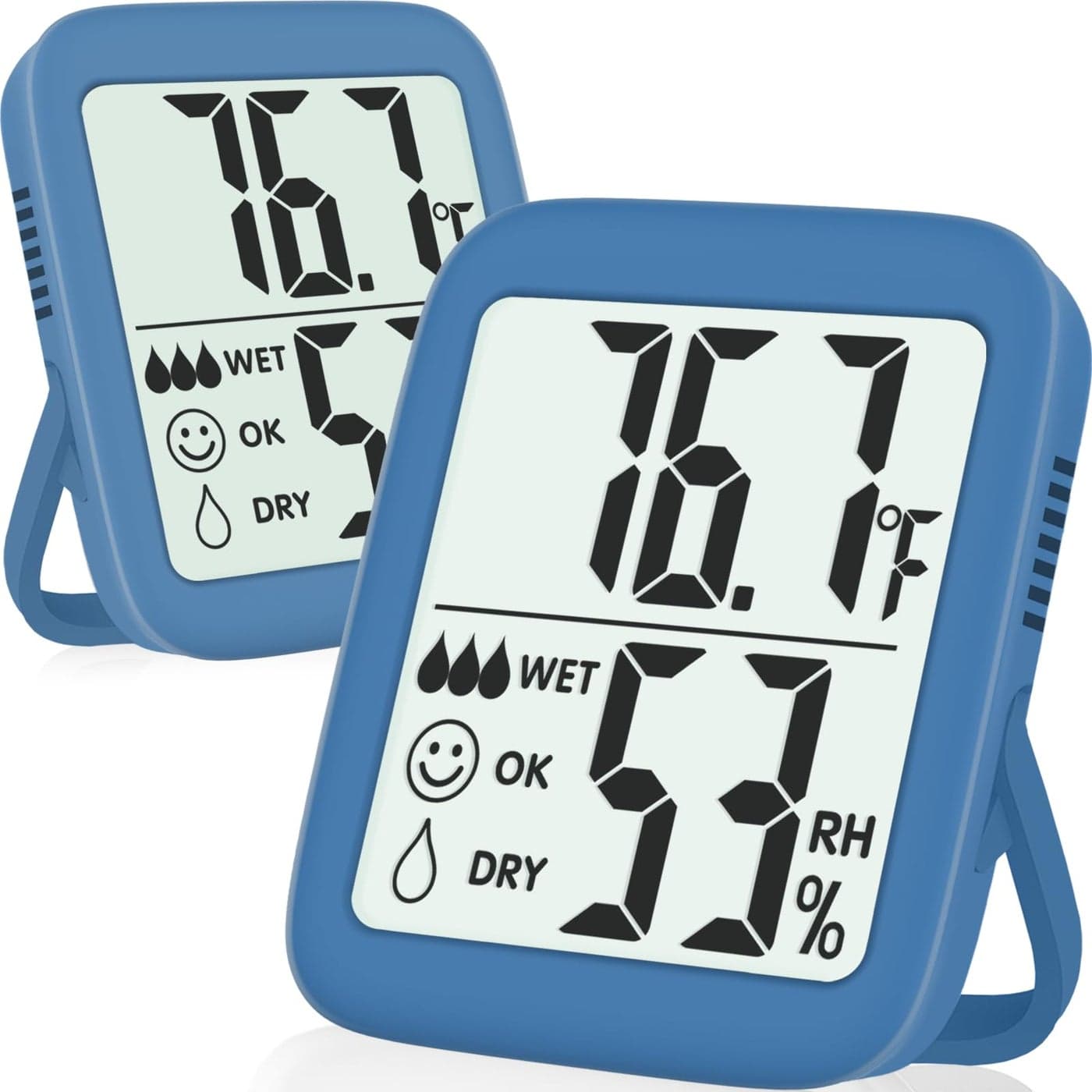 Antonki 2 Pack Room Thermometer for Home Indoor Hygrometer Humidity Meter Gauge Digital Temperature and Humidity Sensor Monitor for House Terrarium Incubator Greenhouse Battery Included