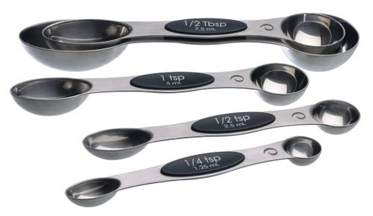 Progressive International Prepworks Magnetic Measuring Spoons, Set of 5,Black