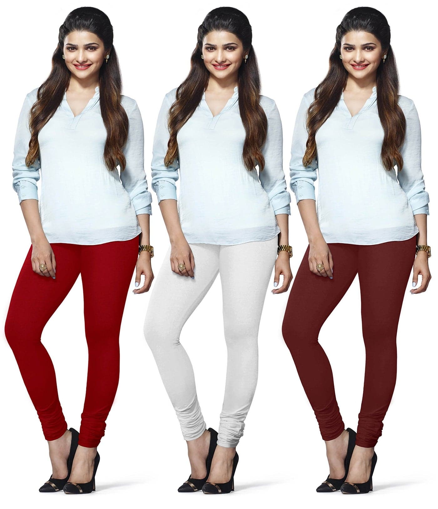 Lyra Lux Indian Churidar Leggings, Pack of 3