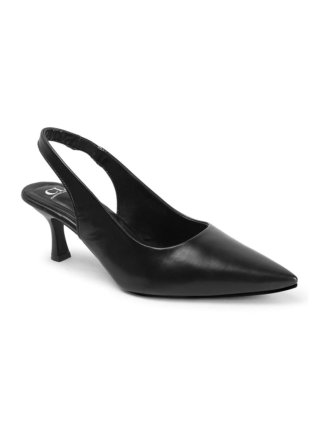 Carlton London Women Black Stylish Backstap Sandal for Casual Wear, Party and Formal Wear with Stiletto Heels (37)