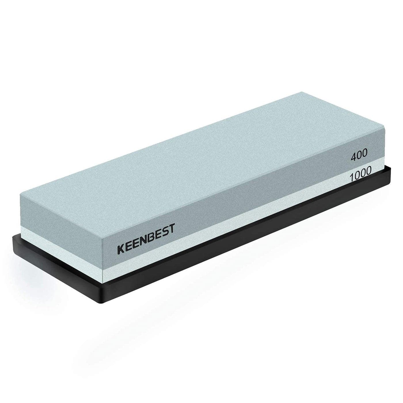 KEENBEST Actual Grit Premium Material Sharpening Stone 2 Side 400 1000 Whetstone Set Kitchen Knife Sharpener Stone Wet Stones for Sharping Knives Kit with Nonslip Rubber Base