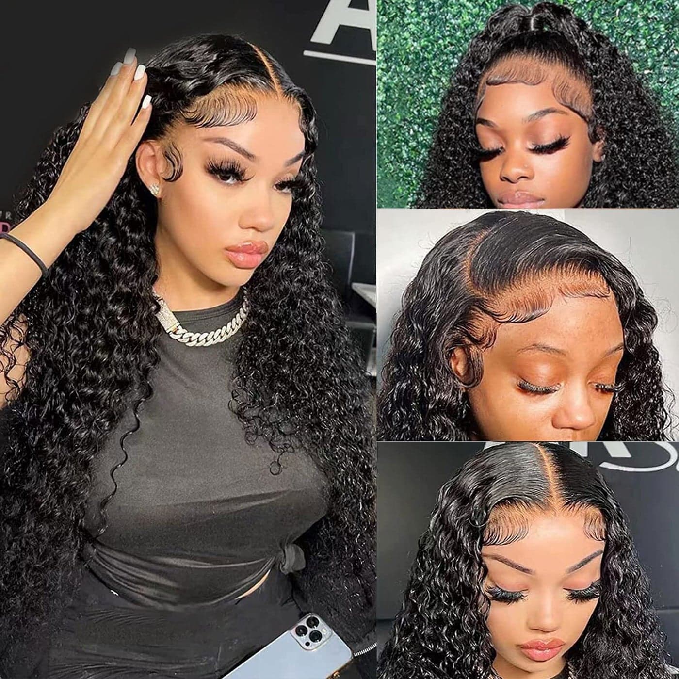 Nervoss 13x4 Water Wave Lace Front Wigs for Women Human Hair Pre Plucked Water Wave Lace Frontal Wig with Baby Hair Natural Color HD Transparent Deep Wave Lace Front Wigs