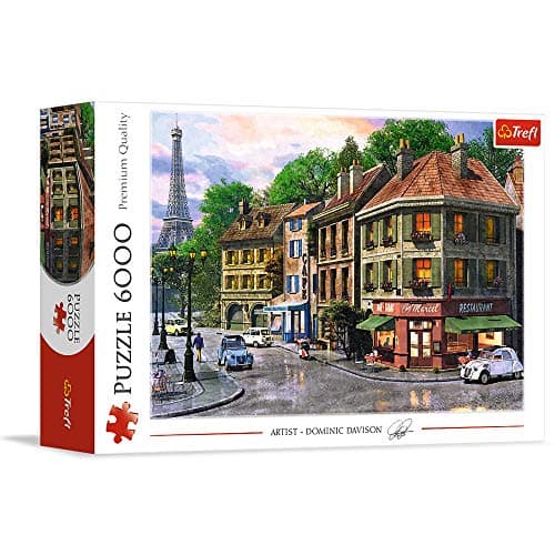 Trefl Street of Paris 6000 Piece Jigsaw Puzzle Red 54"x38" Print, DIY Puzzle, Creative Fun, Classic Puzzle for Adults and Children from 15 Years Old