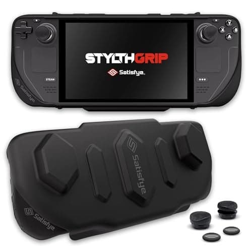 Satisfye - StylthGrip Bundle, Compatible With The Steam Deck & OLED. Bundle Includes: StylthGrip, Hard Shell Cover, RYZE Thumbpads and Rubbers (2+2) & StylthGlass Pro Screen Protector