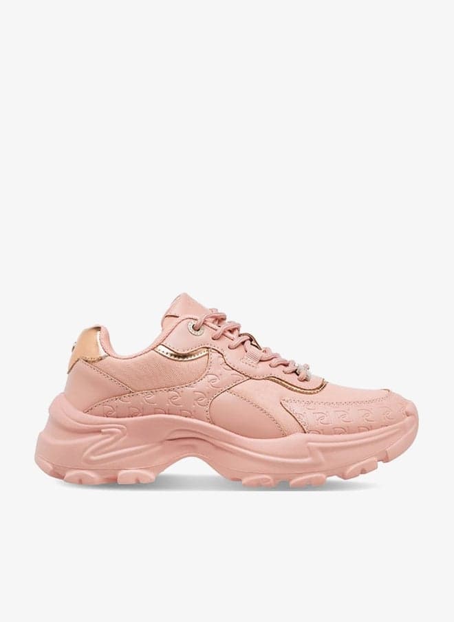 Monogram Embossed Sneakers with Lace-Up Closure — 37 EU