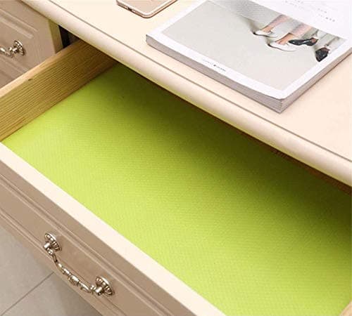 ElastPro (45 cm X 3 m X Pack of 3) Green EVA Food Grade Washable Anti Slip Mat/Sheet for Fridge, Shelf Liner, Table, Kitchen Drawer mat (Diamond Texture, Green)