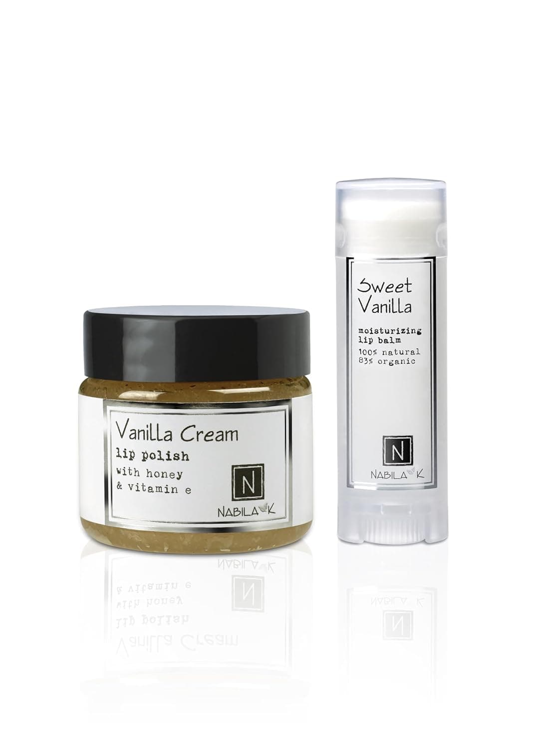 Vanilla Kisses Lip Set Vanilla Cream Lip Polish Organic Sweet Vanilla Lip Balm Exfoliate Hydrate for Soft Lips Perfect Stocking Stuffer Gift Set
