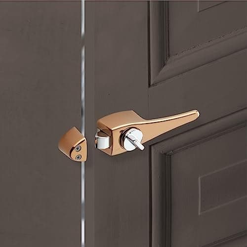 LAPO Heavy Duty Door Lock, Baby Latch Locks for Bedroom Bathroom Toilet Cabin, Baby Latch with Door Handle for Bedroom(Rose Gold Finish)- Pack of 1