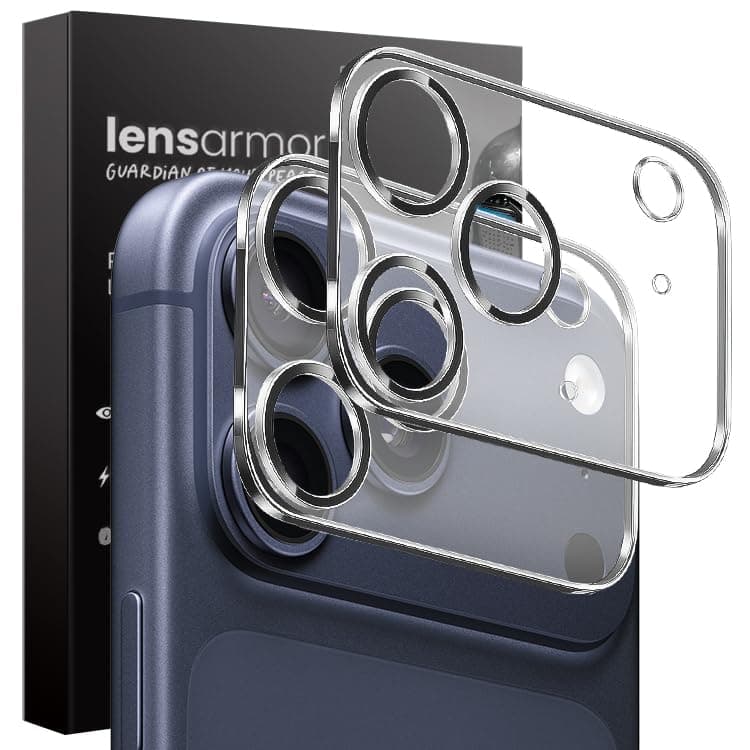 Lensarmor® Military Grade Camera Lens Protector for Iphone 17 Pro (Pack of 2) – Premium 9H Hardness Glass, Scratch Resistant, Oleophobic Coating, HD Clarity, No Flash Interference, Full Lens Coverage
