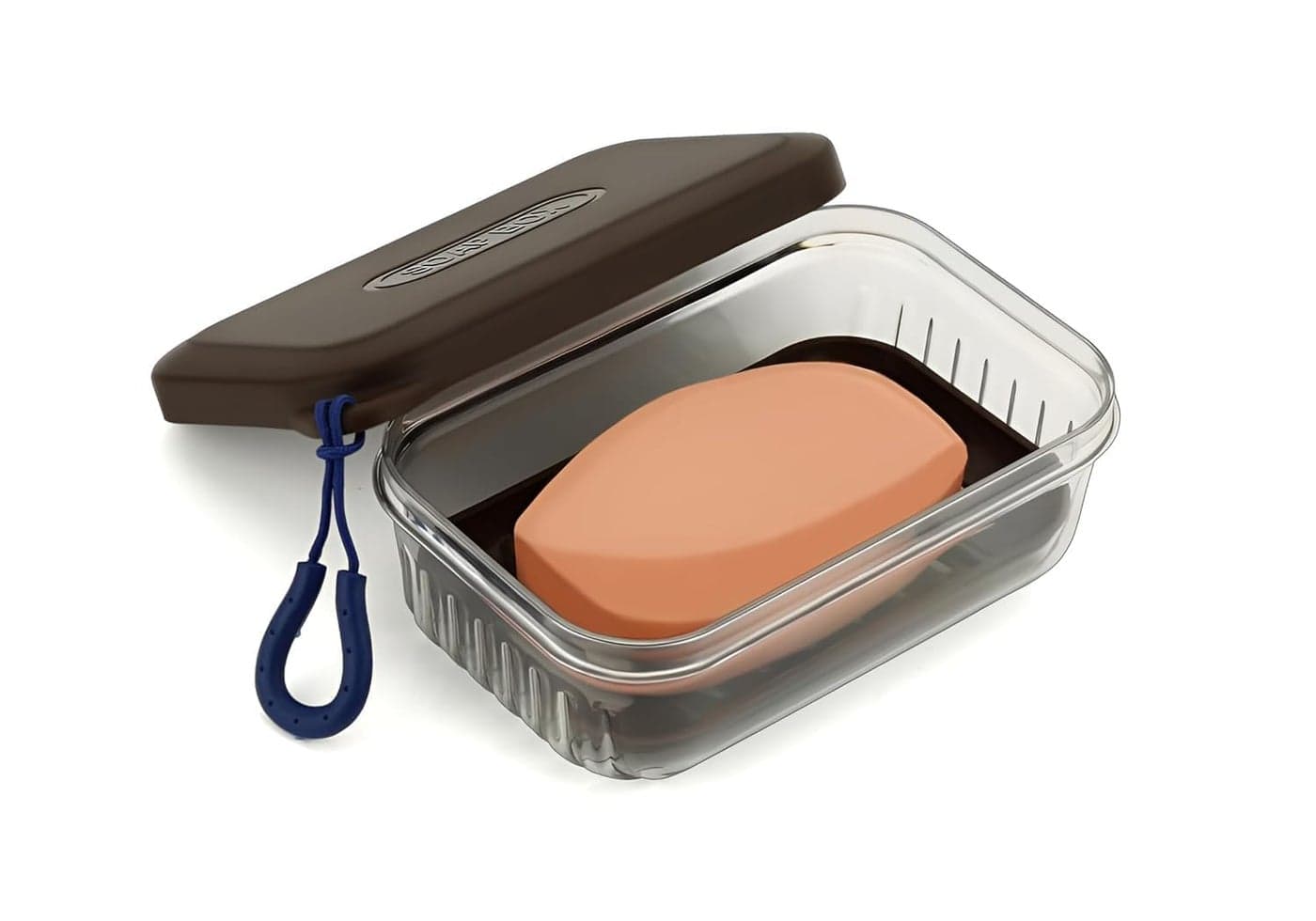 JIALTO Travel Soap Case, Leakproof Compact and Durable Plastic Soap Holder with Lid, Portable Soap Holder for Traveling, Transparently Soap Dish for Bathroom, Outdoor Hiking, and Camping (BROWN 1 Pcs)
