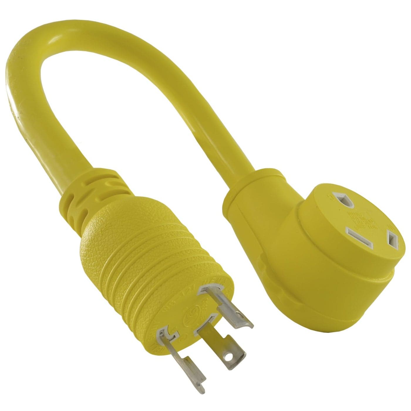 Conntek 14825 RV Generator Adapter with 30 Amp 3 Prong Locking Male Plug To RV 30 Amp Female Connector