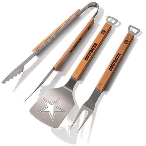 YouTheFan NFL Dallas Cowboys Classic Series 3-Piece BBQ Set , Stainless Steel, 22" x 9"