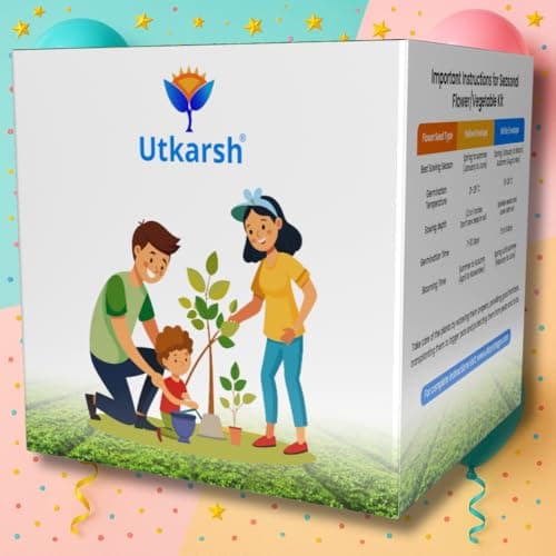 Utkarsh Seasonal Flower DIY Kit for Gifting | Best Return Gift on Kids Birthday Party | Eco-Friendly, Easy-to-Grow Kit for Home & Kitchen Gardening | Pack of 1
