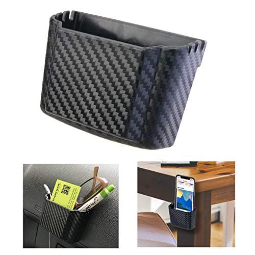 Hypersonic Front Seat Car Organizer Universal Vehicle Dashboard Pocket Holder Plastic Black Cargo Storage Box Holds Phone Money Cards Keys Glasses Remote