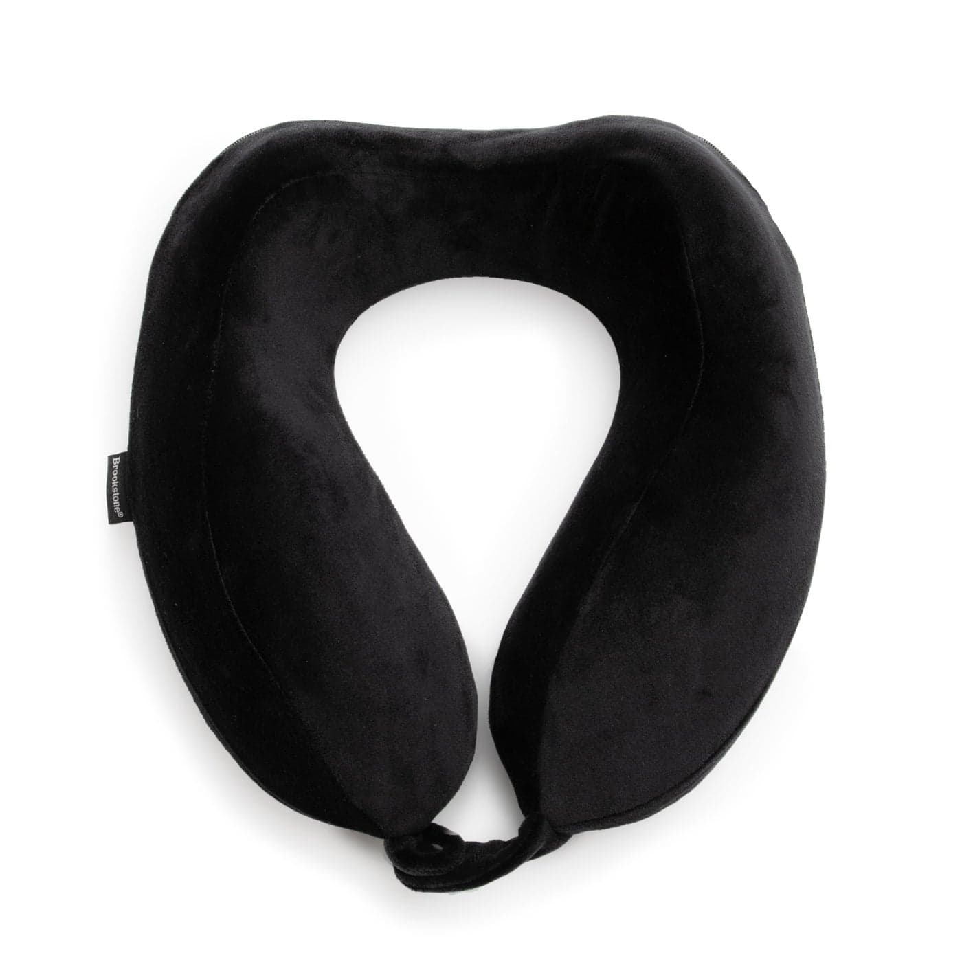 Brookstone Neck Travel Pillow Lightweight Contoured Memory Foam Stuffable Travel Neck Pillow for Sleeping Car Airplane Size One Size Black