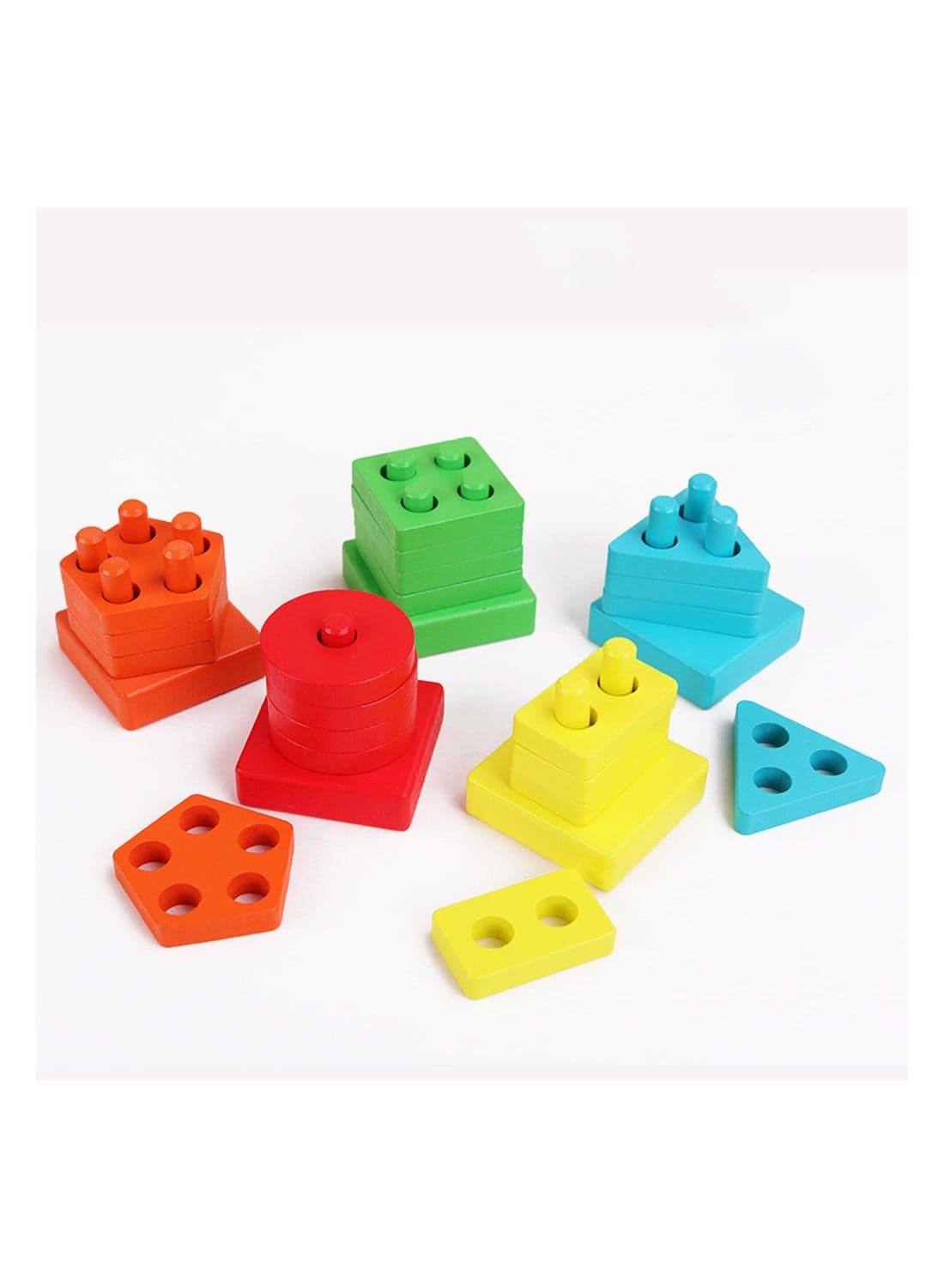 Montessori Toddler Toys, Wooden Sorting and Stacking Blocks, Suitable For Children Aged 1 to 3 Years Old