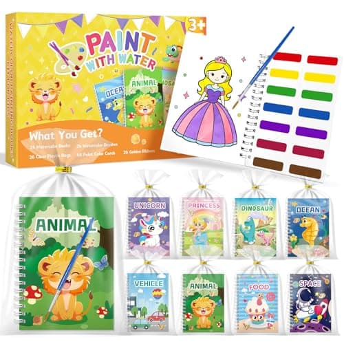 SOCOLER 24 Water Coloring Books for Kid Party Favors 35 Bulk Mini Water Painting Book for Toddlers Ages 48 Paint with Water Books for Boys and Girls