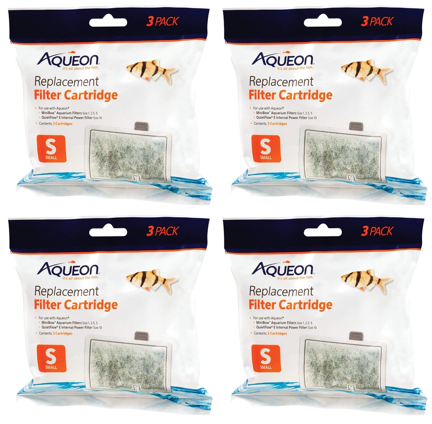 Aqueon 4 Pack of MiniBow Replacement Filter Cartridges 3 Small Cartridges Each