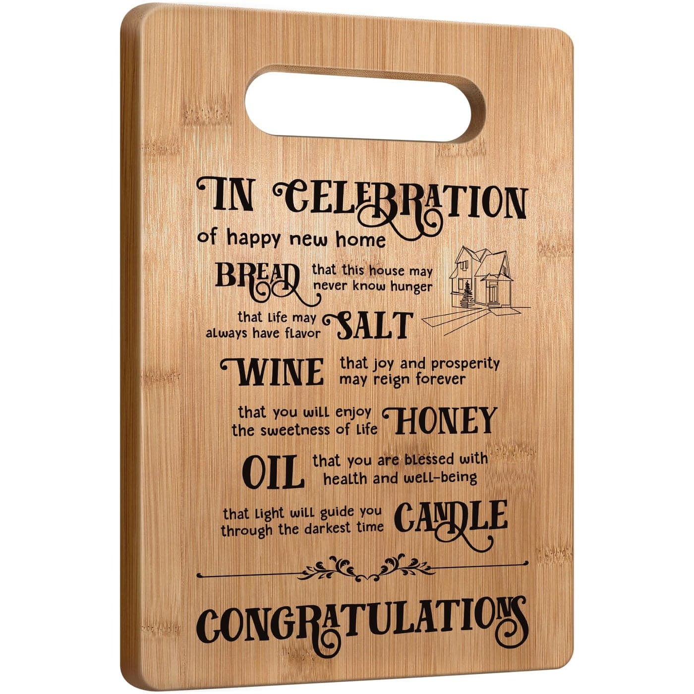 Housewarming Gifts for Happy New House House Warming Gifts New Home Gift New House Cutting Board First Home Gifts for Neighbor Realtor Closing Gifts for Home Buyers