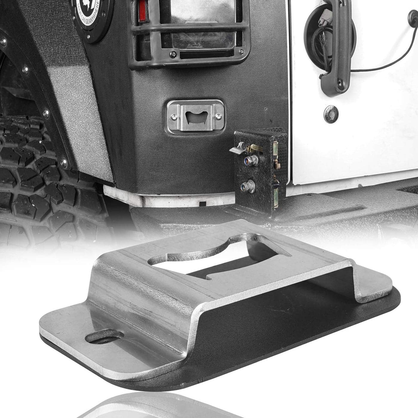 Hooke Road Wrangler Bottle Opener Rear License Plate Tailgate Accessory for 20072018 Jeep JK Wrangler Unlimited Sport Sahara Rubicon