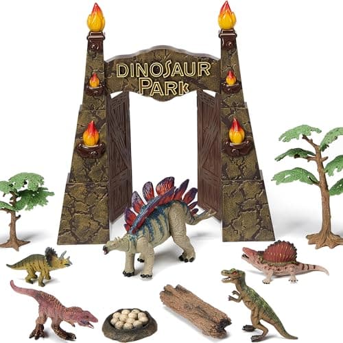 EKU EASYKU Large Dinosaur Park Gate Dino Nest of Eggs Realistic Dinosaur Toys for Kids 35 57 Jurassic World Dinosaur Toys Stegosaurus Play Set for Kids Toddler Boys Girls