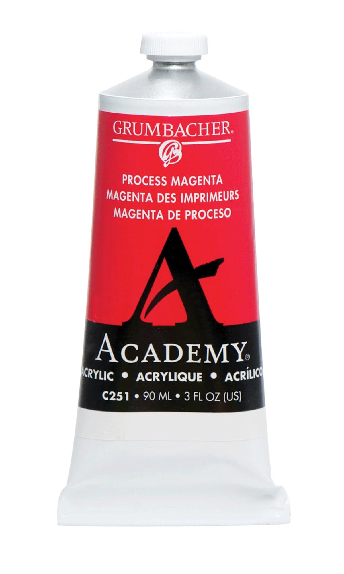 Grumbacher Academy Acrylic Paint Gloss 90ml3 oz Metal Tube Process Magenta