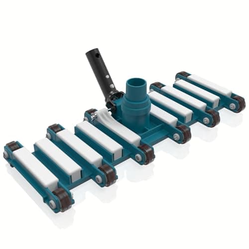 POOLWHALE 19" Professional Weighted Pool Vacuum Head with Wheels, Extra-Wide, Swivel Hose 1-1/2 or 2’’, Flexible Swivel Direction-Control Handle for Swimming Pools - Deep Cleaning on All Surfaces