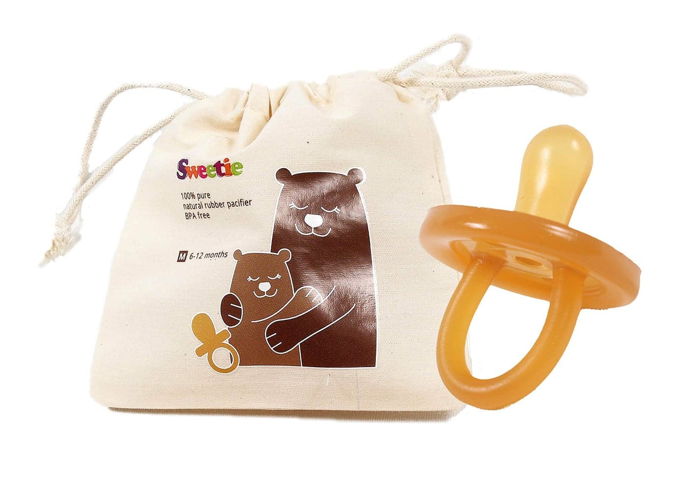 SWEETIE RUBBER Pacifier Natural Rubber Natural Rubber Pacifier with Symmetrical Nipple 1 1218 large
