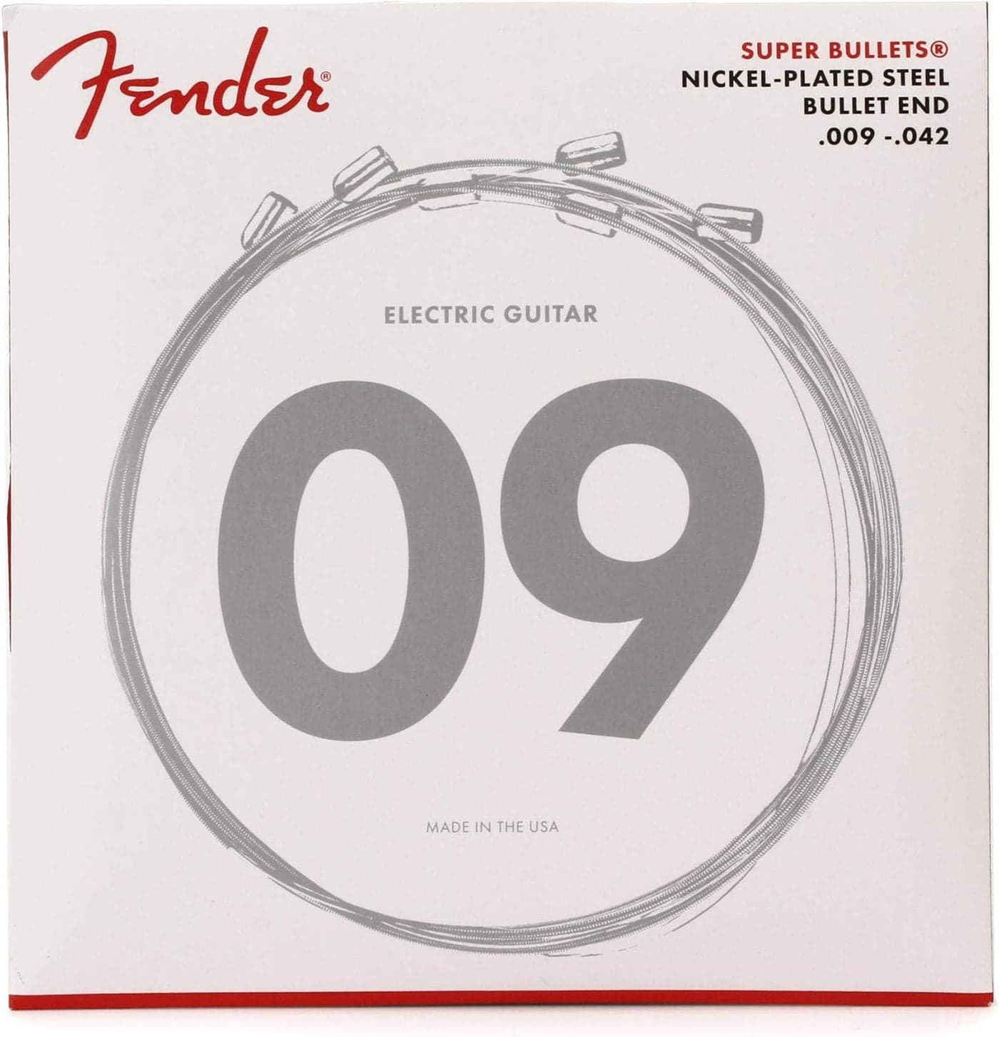 Fender Super 3250 Bullet Electric Guitar Strings Nickel Plated Steel Bullet End 3250L 009042