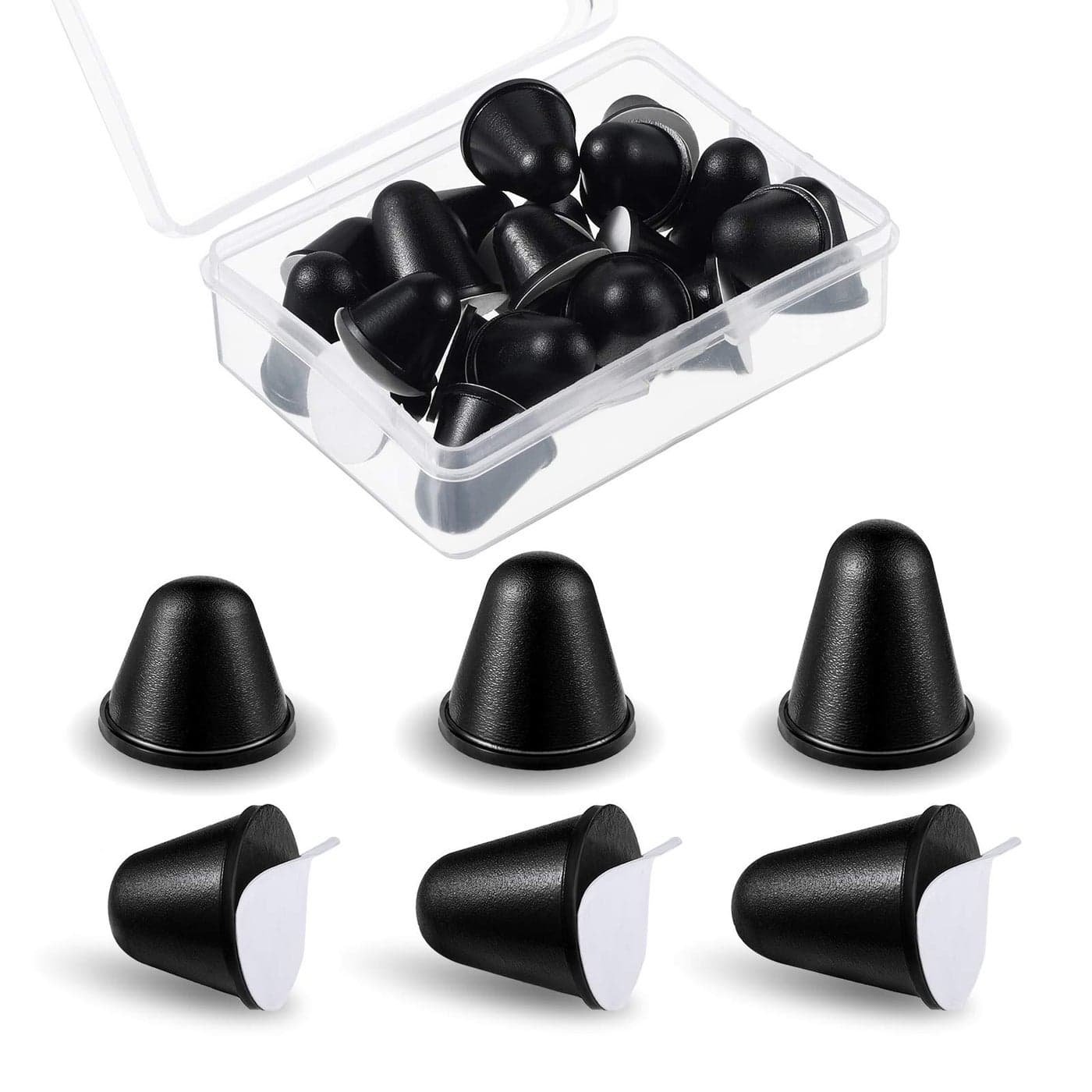 Skylety 24 Pieces Black Conical Rubber Bumpers 3 Different Sizes Bumper Extender Tall Rubber Feet Spacers for Cabinet Door Speakers Amplifiers Laptops Appliance