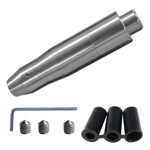 57 Long Shifter Knob Aluminum Alloy Shifter Gear Head with Push Button Heavy Weighted Car Gear Lever Metal Stick Shift Handle with 3 Adapters M8 M10 M12 for Manual Automatic Vehicles Grey