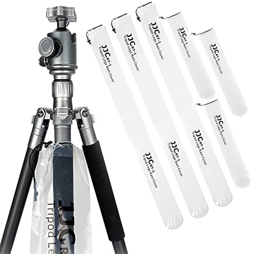 JJC 6Pack Camera Tripod Monopod Leg Rain Cover Sleeve Clear Tripod Leg Protective Cover Protects RegularLarge Tripod Legs from Debris Sand and Water