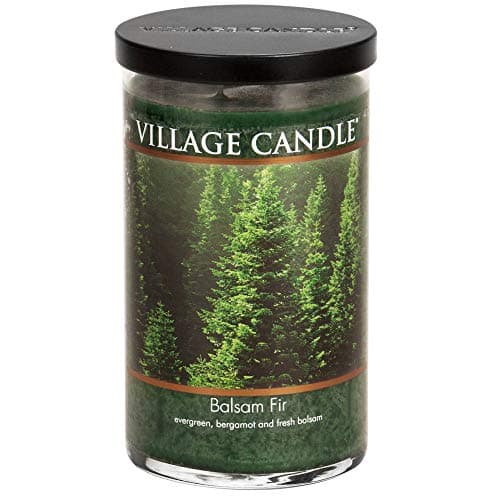 Village Candle Balsam Fir Large Tumbler Glass Jar Scented Candle Notes of Evergreen Bergamot and Fresh Balsam 19 oz
