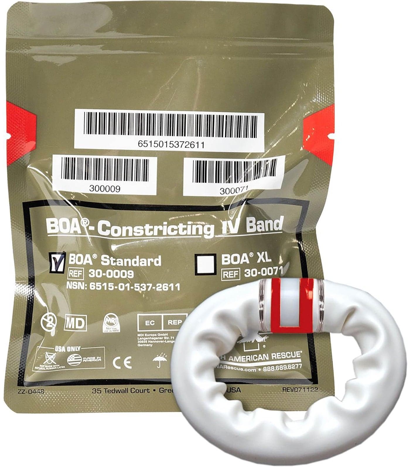 North American Rescue BOA Constricting IV Bands Standard NAR Vacuum Sealed BOA Quick Vein Access for Combat Trauma Medical 300009