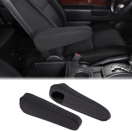 Aunginsy Seat Armrest Covers Fit Toyot@ FJ Cruiser 2007-2021 Pair Left and Right Seat Side Armrest Cushion Cover Driver Seat Side Armrest Covers Black Arm Rest Cover Replacement Fabric Accessories