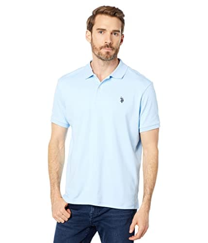 U.S. POLO ASSN. Men's Solid Interlock Polo, Open Air Blue, X-Large