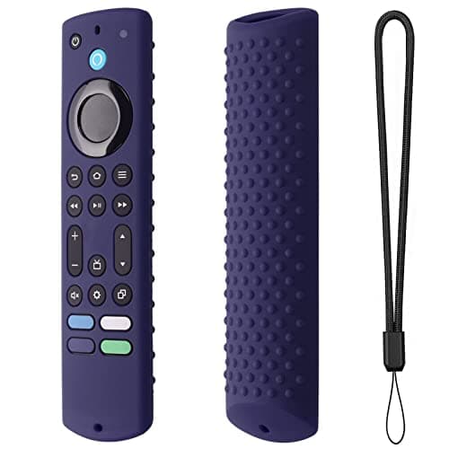 6.2 Inch Silicone Remote case for 2023 Fire TV Stick 4K Max 2nd/Fir TV Omni Series/FireTV 4-Series Remote,Toshiba/Insignia FirTV Remote Cover with Lanyard(Midnight Blue)